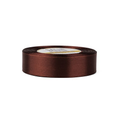Dark chocolate satin ribbon – glossy, 25 mm wide, 32 m roll