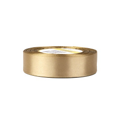 Gold satin ribbon – glossy, 25 mm wide, 32 m roll
