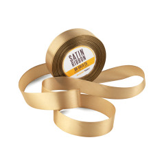Chic Gold Satin Ribbon, 25 mm Width
