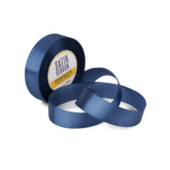 Refined Navy Blue Satin Ribbon, 25 mm Width