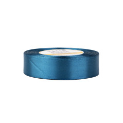 Tirkīza satīna lente – spīdīga, 25 mm plata, 32 m ruļlis