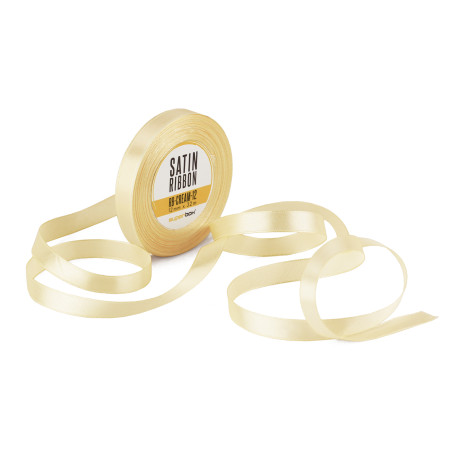 Eleganta krēmkrāsas satīna lente, 12 mm platums