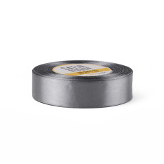 Pelēka satīna lente - spīdīga, 25 mm plata, 32 m garš ruļlis