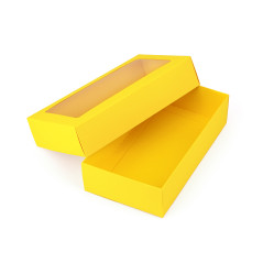 Жёлтая подарочная коробка с окном | 200x110x50 мм | Superbox