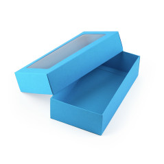 Turquoise Two Piece Cardboard Gift Box with Window