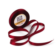 Šaura bordo krāsas satīna lente, 12 mm platumā