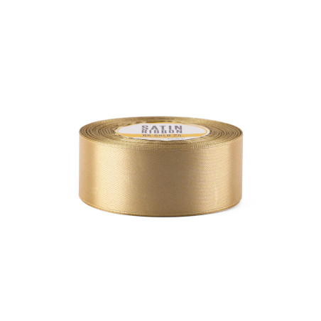 Zelta satīna lente - spīdīga, 38 mm plata, 32 m garš ruļlis