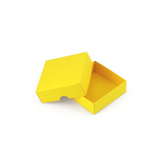 Маленькая жёлтая коробка с крышкой | 90x90x30 мм | Superbox