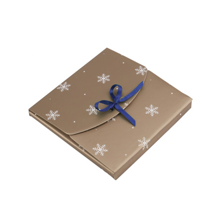 Muted Gold Envelope With Snowflakes | 155x155x10 mm | Superbox