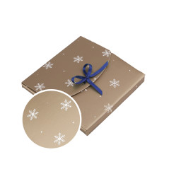 Muted Gold Envelope With Snowflakes | 155x155x10 mm | Superbox