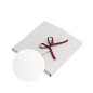 Small White Envelope with Gold Lines Tied With a Ribbon