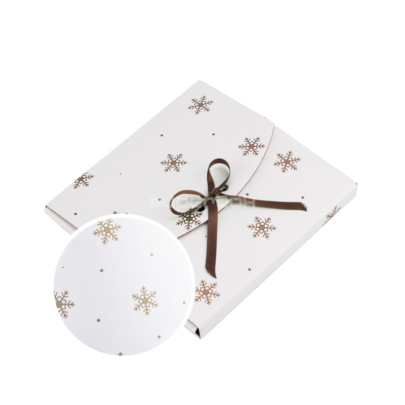 Very Fancy Small White Envelope with Gold Snowflakes