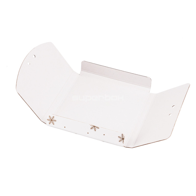 Very Fancy Small White Envelope with Gold Snowflakes