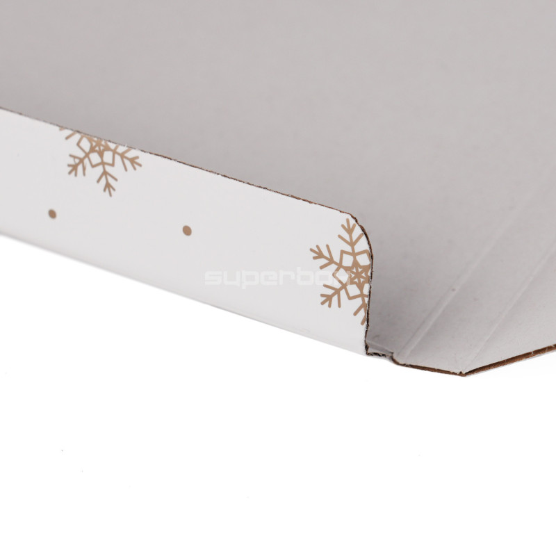 Very Fancy Small White Envelope with Gold Snowflakes