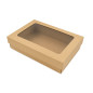 Multipurpose Brown Base-Lid Gift Box with Clear Window