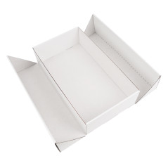 Divdurvju balta dāvanu kaste ar lenti | 340x190x85 mm | Superbox
