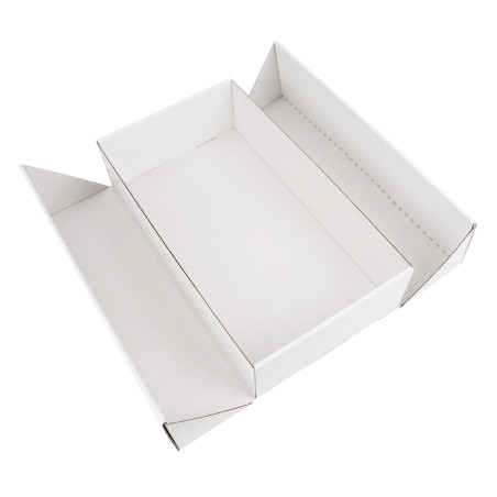 Double Door White Gift Box with Integrated Satin Ribbon