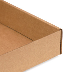 Brūna zema dāvanu kaste ar logu | 300x180x40 mm | Superbox
