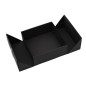 Square Double Door Black Box with Integrated Gold Ribbon