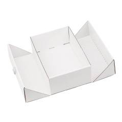 A5 Format Double Door White Gift Box with Integrated Satin Ribbon