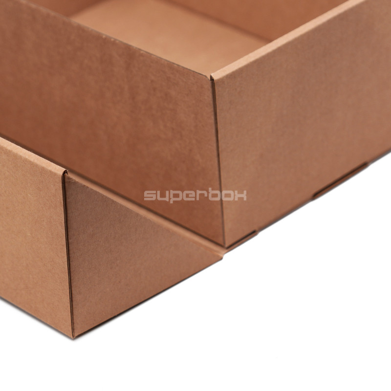 A5 Format Brown Double Door Gift Box with Integrated Ribbon