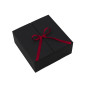 Square Black Double Door Gift Box with Integrated Satin Ribbon
