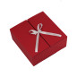 Square Double Door Red Gift Box with Integrated Satin Ribbon