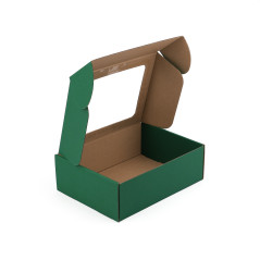 Green color A5 Format Gift Box with Window, 210x160x70 mm