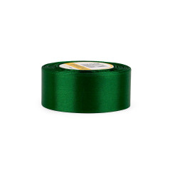 Dark green satin ribbon – glossy, 38 mm wide, 32 m roll