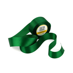 Dark Green Wide Satin Ribbon, 38 mm Width