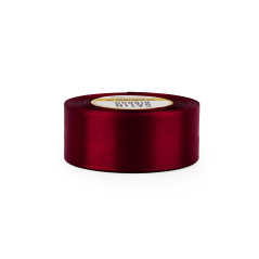 Burgundy satin ribbon – glossy, 38 mm wide, 32 m roll