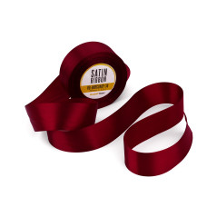 Deep Burgundy Satin Ribbon, 38 mm Width