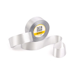 Elegant Silver Satin Ribbon, 38 mm Width