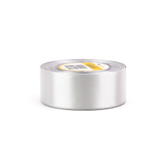 Silver satin ribbon – glossy, 38 mm wide, 32 m roll