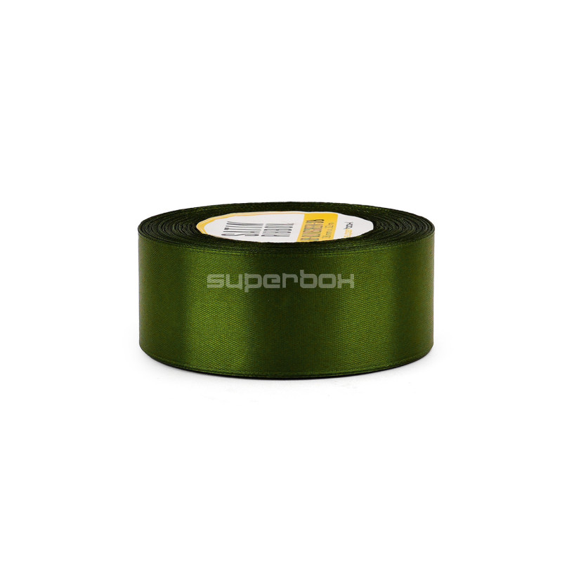 Wide Olive Green Satin Ribbon, 38 mm Width