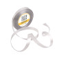 Sudraba satīna lente – spīdīga, 12 mm plata, 32 m ruļļos