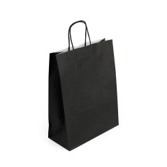 Black paper bag with twist paper handles, 250x110x320 mm