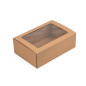 Brown gift box with a sleeve and window, 240x160x85 mm