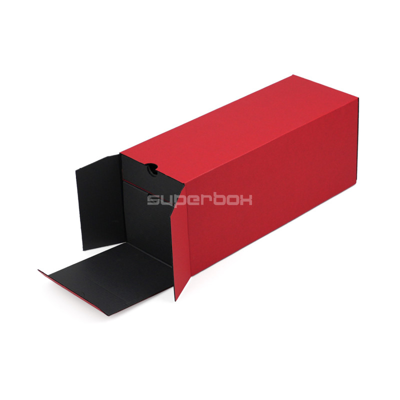 Closed Red Oblong Gift Box for Bottle with Two Drawers Closed Red Oblong Gift Box for Bottle with Two Drawers