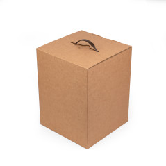 Example of a box with a brown plastic handle