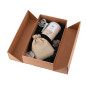 Double Door Brown Gift Box with Integrated Satin Ribbon, 340x190x85 mm