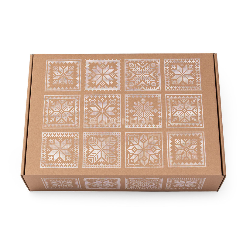Brown A4 Box with Ethnic Motifs Brown A4 Box with Ethnic Motifs