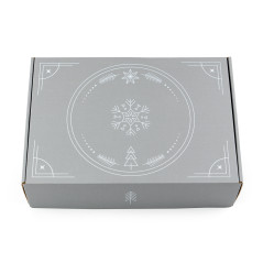 Pelēka A4 kaste ar minimālistiskiem ziemas ornamentiem, 305x215x85 mm