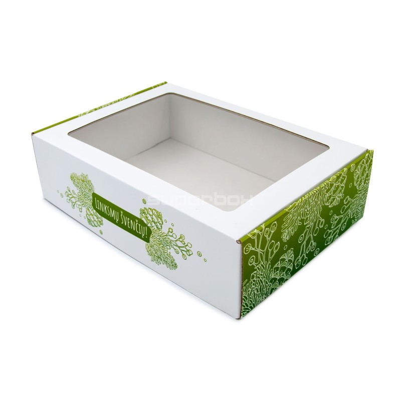 Christmas Box with Green Print