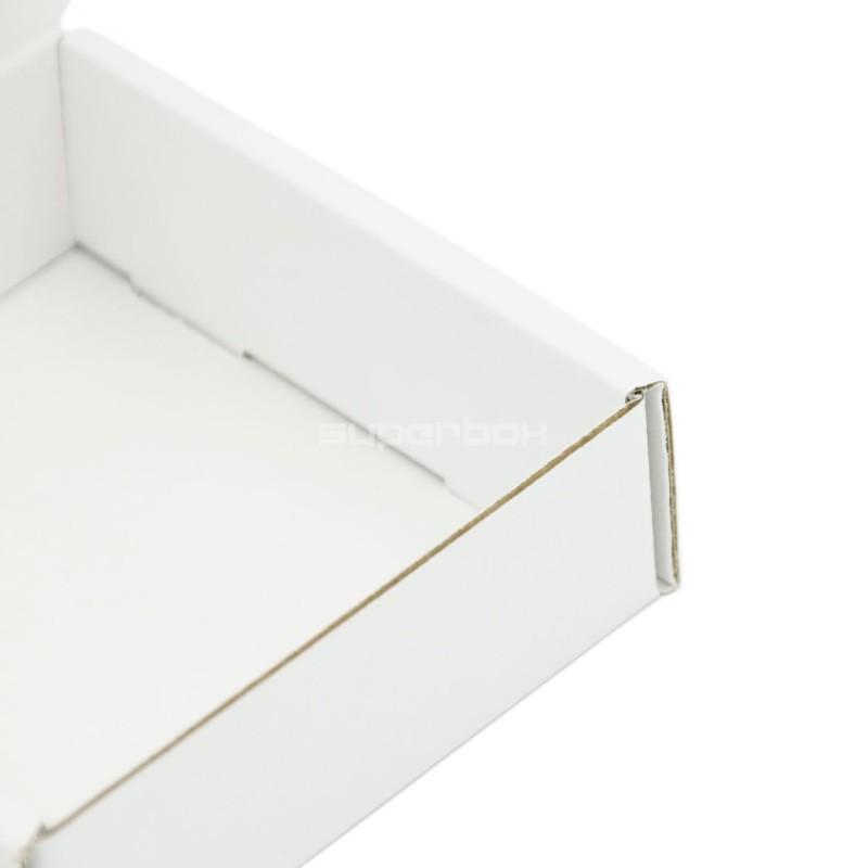 White Mini Box from Corrugated Board with Window