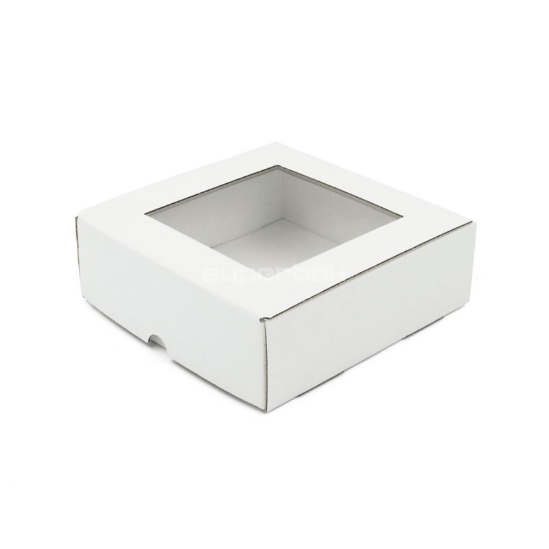 White Square Gift Box with Clear Window for Tea