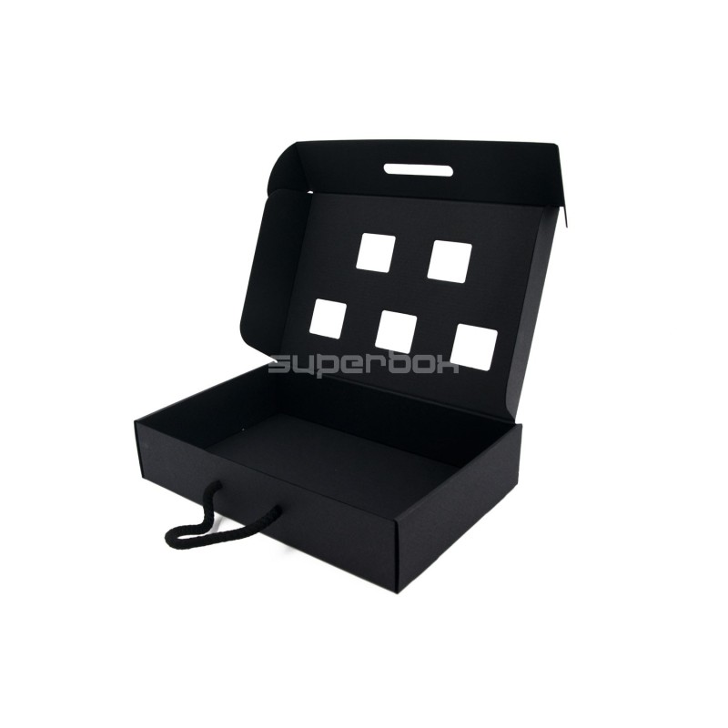 Black Suitcase Gift Box with Textile Handle