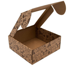 Brown Large Square Gift Box with Clear Window BROWN DEER