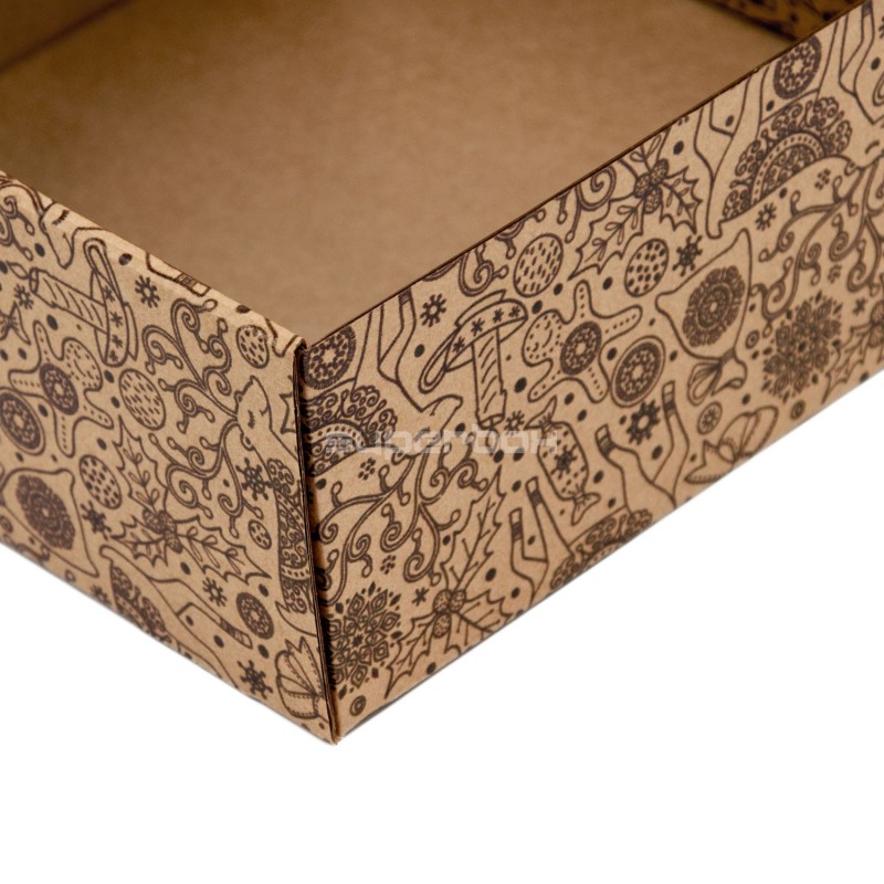 Brown Large Square Gift Box with Clear Window BROWN DEER