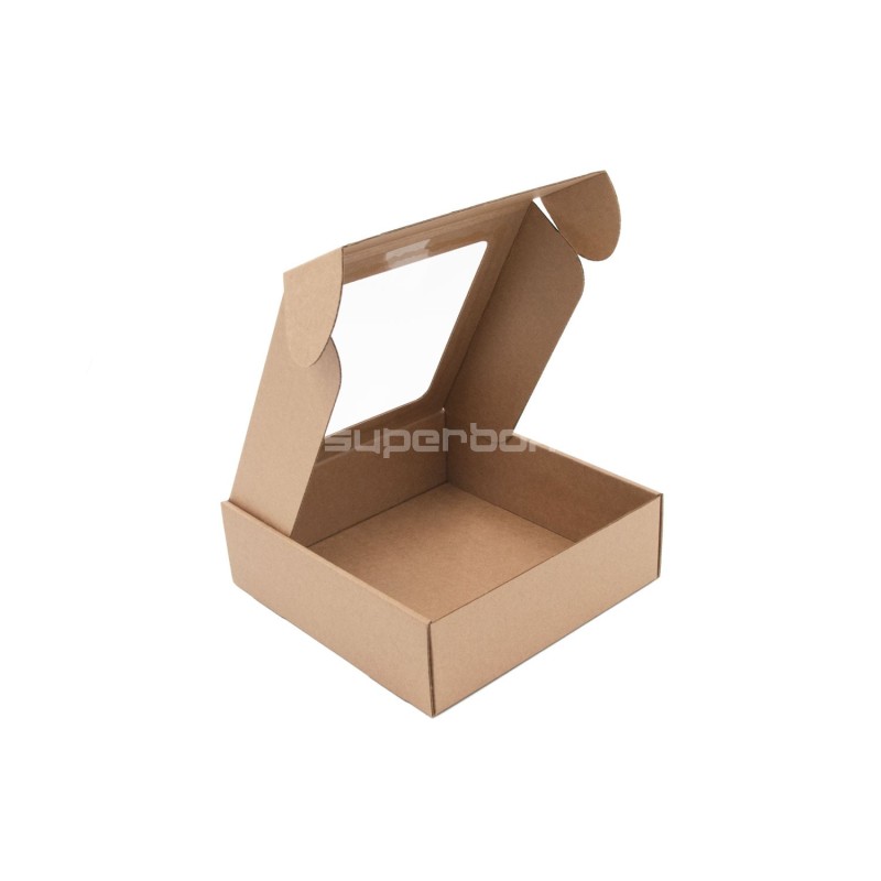 Brown Box with a PVC Window, 6 cm of Height